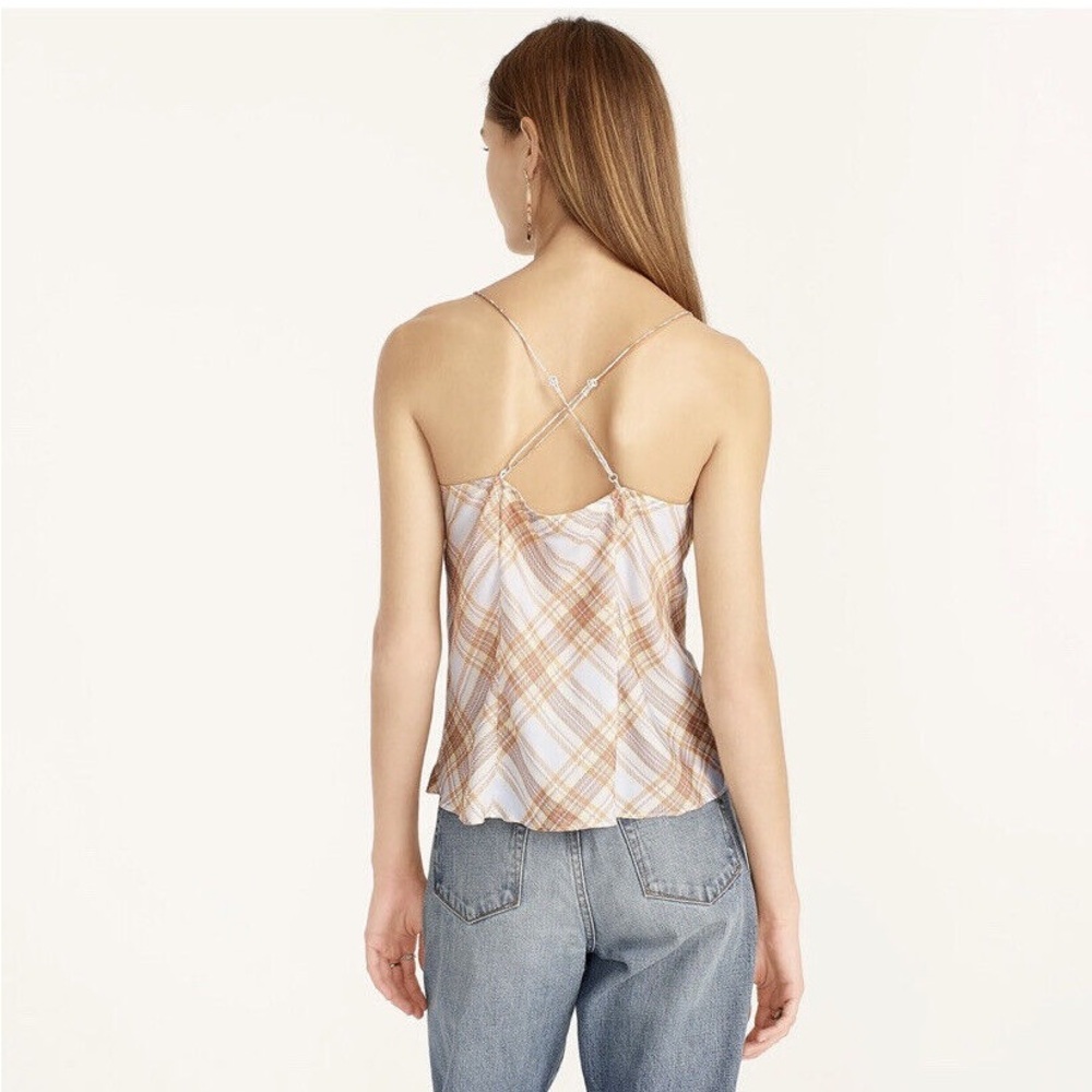NWT J.Crew Button-front Camisole Top in Golden Hour Tartan - Picture 2 of 12